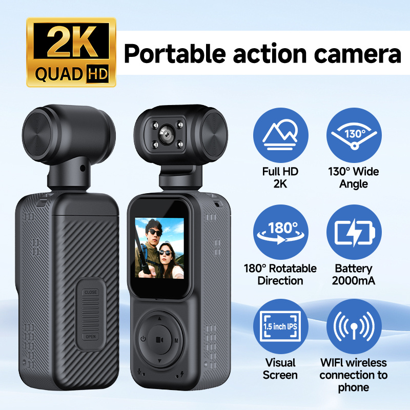 Câmera Desportiva Panorâmica Portátil DV Outdoor HD 4K Dupla Lente Gravador para Ciclismo - Image 6