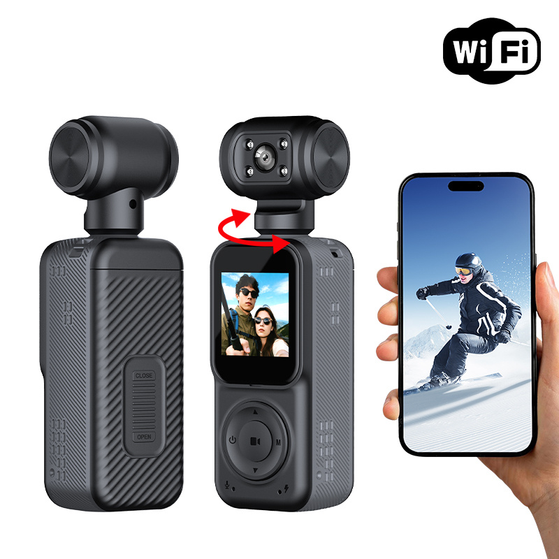 Câmera Desportiva Panorâmica Portátil DV Outdoor HD 4K Dupla Lente Gravador para Ciclismo