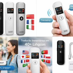 ⭐ Mini Tradutor Instantâneo Japonês – AI Voice Translator (40+ Línguas, Ultra Portátil)