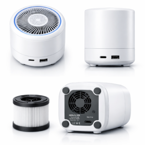Purificador de Ar Portátil USB 2026 – HEPA Silencioso e Design Premium